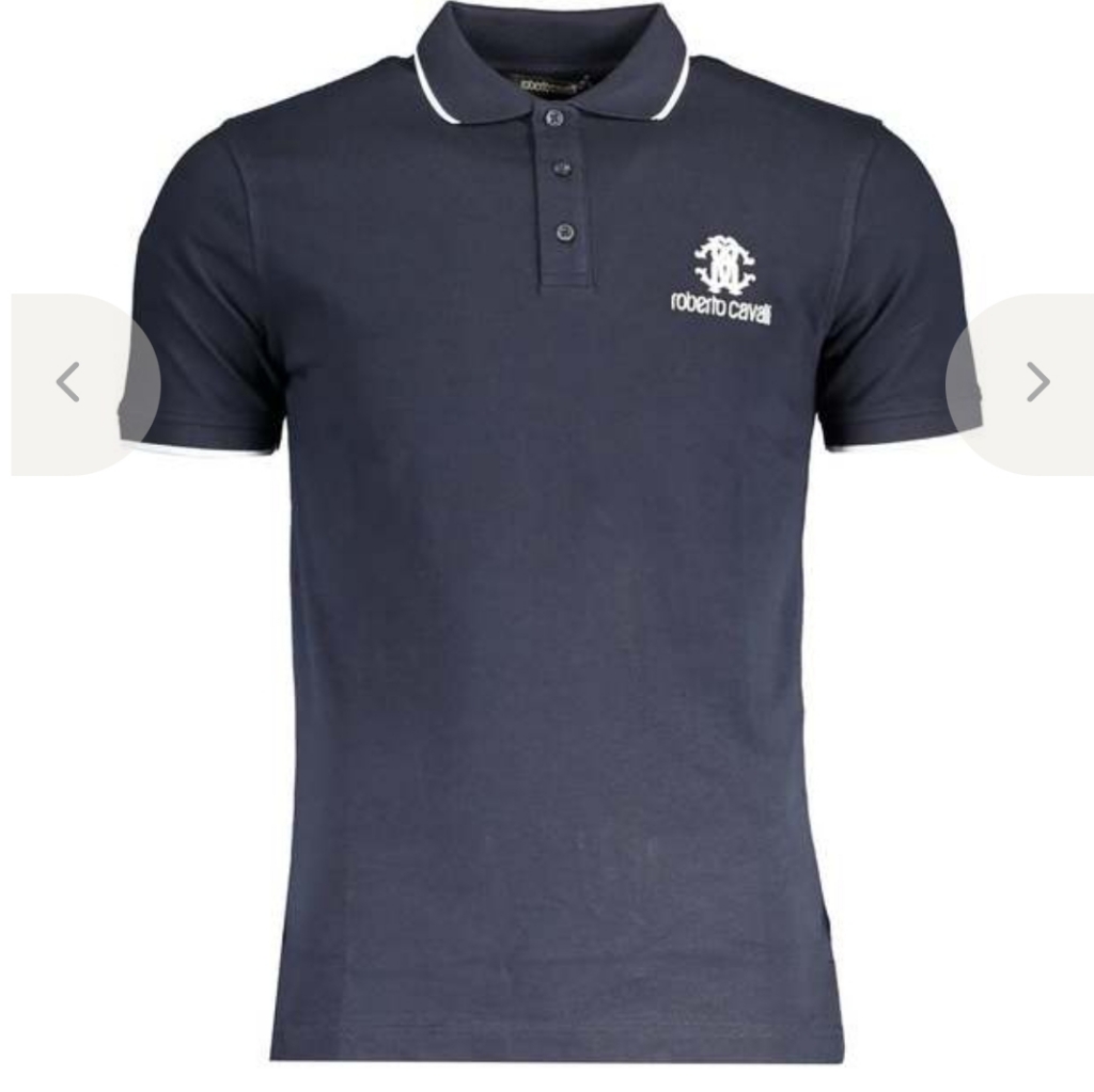 Roberto Cavalli Royal Blue Polo With White Trim